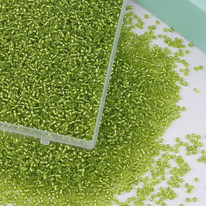 10100 Pcs Size 11/0 Glass Seed Beads, 2 mm Dark Green Small Mini Spacer Loose Pony Beads for Jewelry Making and DIY Crafts - Colors A