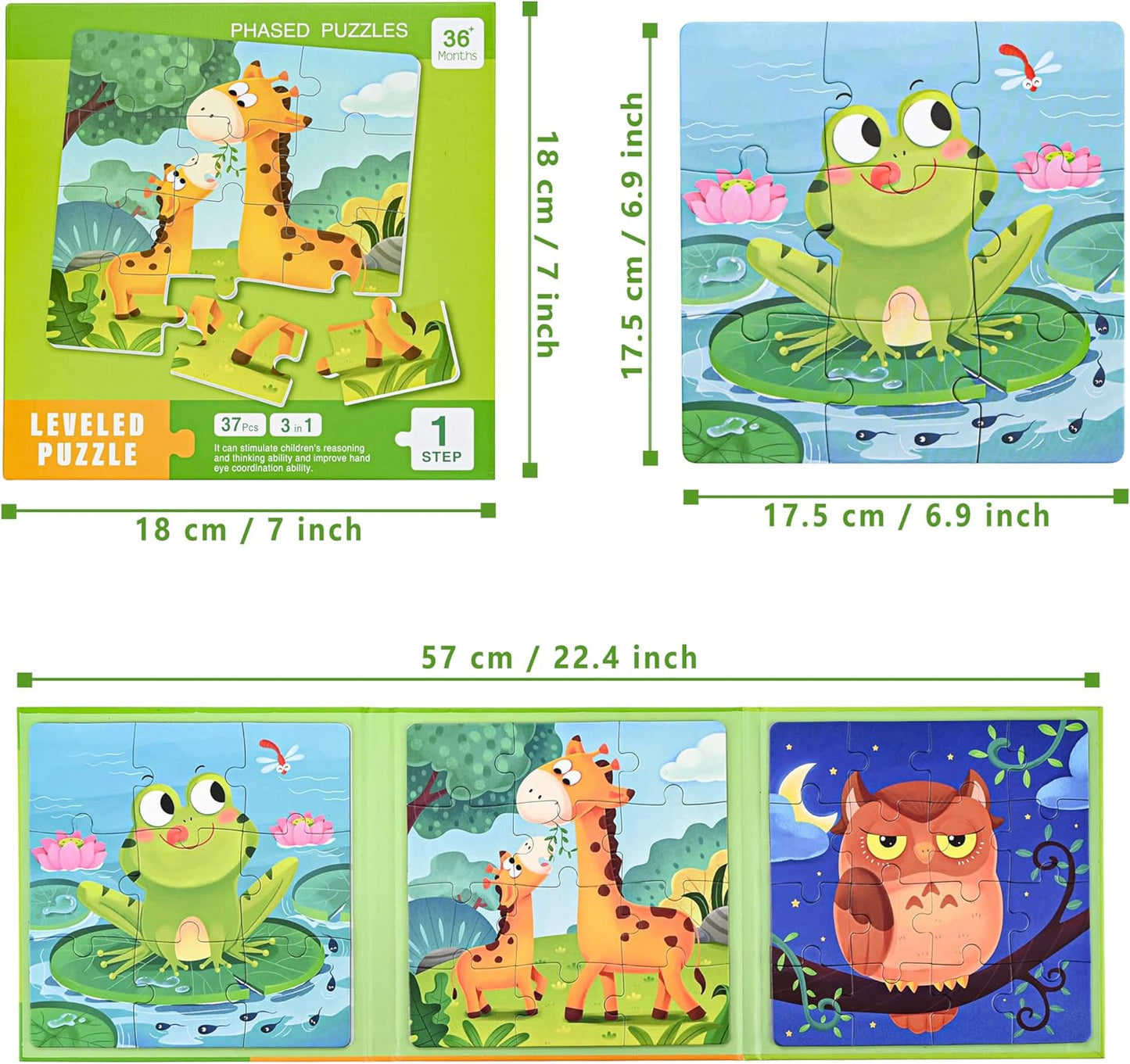 D-KINGCHY Magnetic Puzzles for Kids Ages 5+, 2-in-1 Puzzle Book 60 72 Pieces, Travel Jigsaw Puzzles, Road Trips Toys for 5 6 7 8 Boys Girls Birthday Gift (Dinosaur and Space)