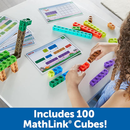 Learning Resources MathLink Cubes Kindergarten Math Activity Set Sea Adventures! - 115 Pieces, Age 5+, STEM Teaching Toys, Kindergartner Games