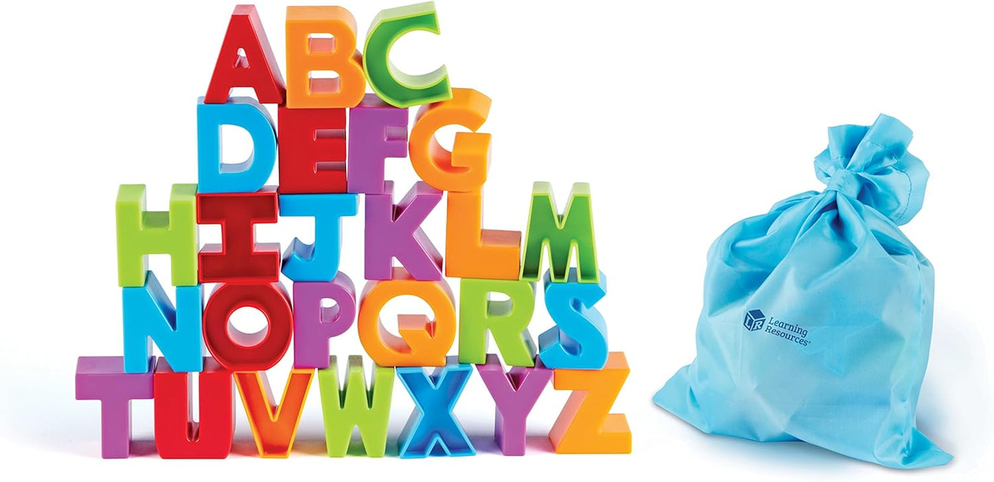 Learning Resources Letter Blocks - ABC Toddler Learning, Alphabet Puzzle, Learn to Read, Fine Motor Toys, Montessori, Preschool Classroom Must Haves Activities, Gifts for Boys and Girls