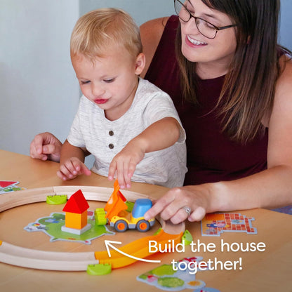 HABA My Very First Games Building Site, A Cooperative Learning Kids Game, Toddler Learning Activities & Games for 2+ Year Olds with Included Toy Truck