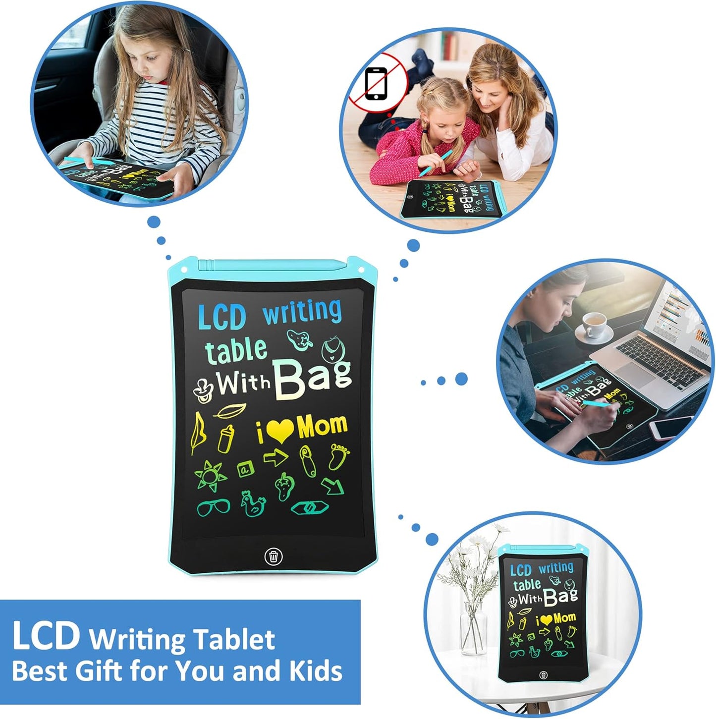 4 Pack LCD Writing Tablet for Kids, Colorful Toddler Drawing Tablet Doodle Board, Erasable Reusable Electronic Drawing Pad, LEYAOYAO Educational and Learning Toy for 3-6 Years Old Boy and Girl