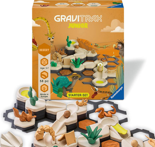 Ravensburger GraviTrax Junior Starter Set - My Desert - 58-Piece Marble Run Game - Fun and Educational Preschool Marble Structure Building - STEM-Friendly, Interactive Learning - Kids Age 3 and Older