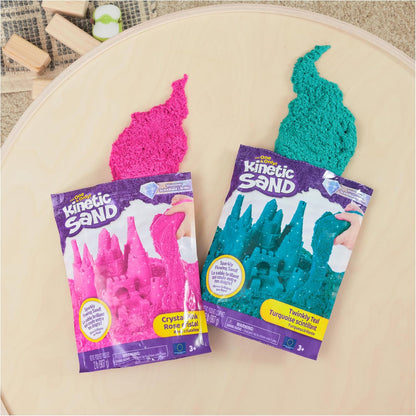 Kinetic Sand, Twinkly Teal 2lb Bag of All-Natural Shimmering Play Sand for Squishing, Mixing and Molding, Sensory Toys for Kids Ages 3 and up