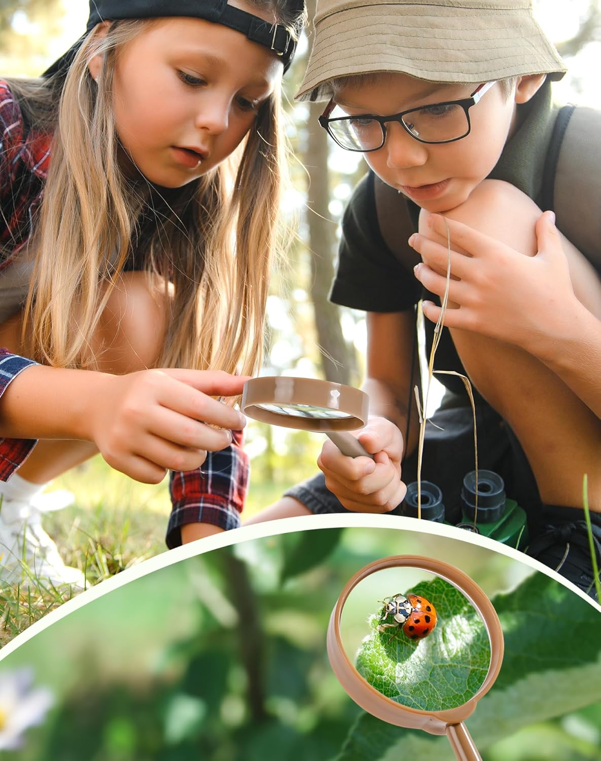 ROBUD Bug Catcher for Kids, Bug Catcher Kit with Bag Kit, Outdoor Exploration Set for Camping, Montessroi Toy for Kids Coming Closer to Nature，WRP07
