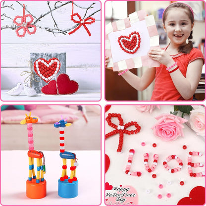 UPINS 1200Pcs Christmas Pony Beads Friendship Plastic Small Hair Beads Red Green White Pony Beads for Necklace Supplies (Christmas)