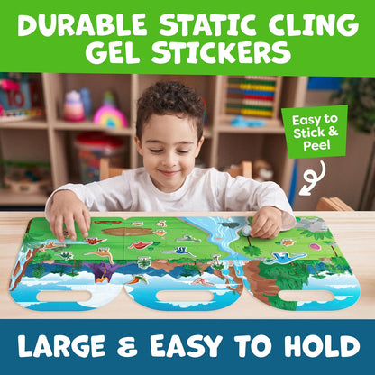 Sticker Book for Toddlers 1-3 - Reusable Sticker Book for Toddlers 2-4 Years, Stickers for Kids, Toddler Travel Toys, Airplane Toys for Toddler 1-3 - Birthday Gifts for 3 Year Old Boys, Girls 2-4