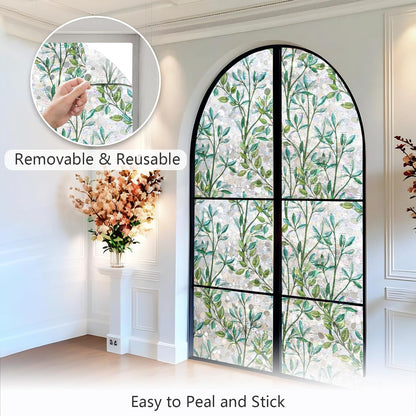 LEMON CLOUD Window Film, Decorative Window Privacy Film, Window Film Privacy Static Cling Frosted, Anti-UV Sun Blocker Heat Control for Home(Grayish Black, 17.5 x 78.7 inches)
