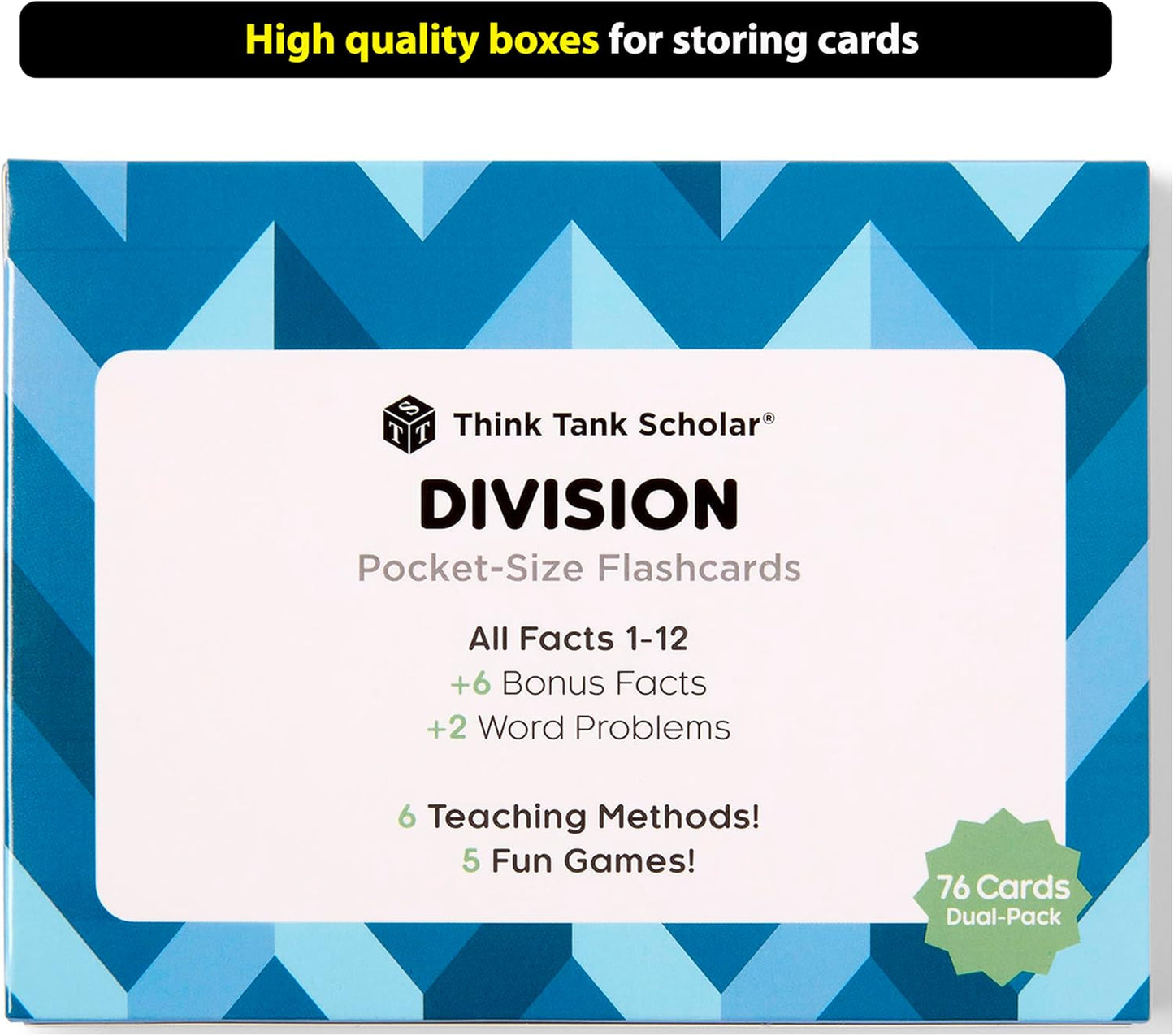 Think Tank Scholar Multiplication Flash Cards (150 Facts) Times Tables Flashcards - All Facts 1-12 for Kids in 3rd, 4th, 5th, 6th Grade - 6 Math Games & Teaching Methods for Classroom/Homeschool