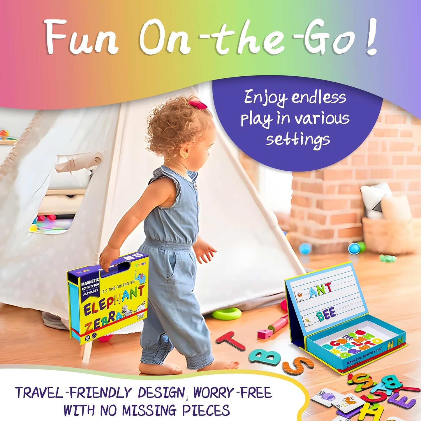 Marble Run for Kids, Vertical Magnetic Marble Maze Track with Doodle Board & Residue-Free Nano-Adhesive, STEM Explorers Brain Teaser Toy for Boys Girls Ages 3-12, Creative Thinking Games Gifts