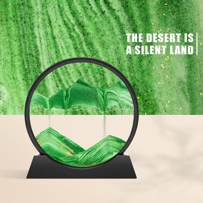Wai Danie Moving Sand Art Picture 3D Hourglass Deep Sea Sandscape Liquid Motion Display Painting Flowing Sand Frame Relaxing Desktop Home Office Work Decor (Black, 12 Inches)