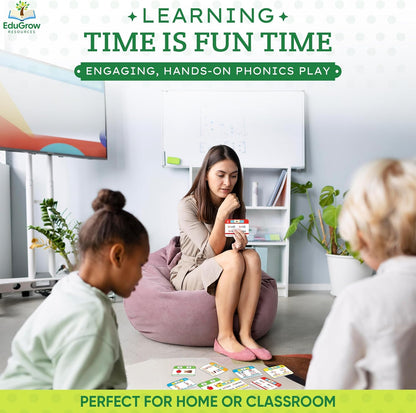 Phonogram Flash Cards - Phonics Flash Cards - Learn to Read - CVC Reading Flashcards for Kids Ages 5-8 - Phonics Games - Homeschool Preschool Kindergarten First Second Grade Learning Activities