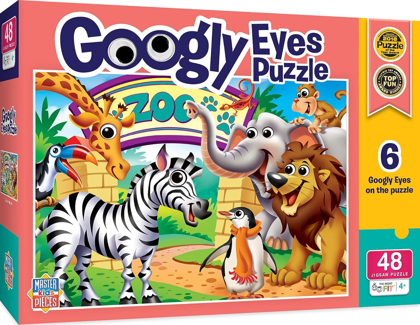 MasterPieces – 48 Piece Jigsaw Puzzle for Kids 4+ Years, Pets with Googly Eyes, Educational and Fun Game, Gift Idea for Children, 19" x 14