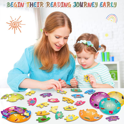 Alphabet Puzzle, ABC Alphabet Learning Toys for Kids Ages 3-5, Pre-k Lowercase Uppercase Letter Game for Toddlers, Kindergarten Classroom Must Haves Educational Preschool Learning Activities