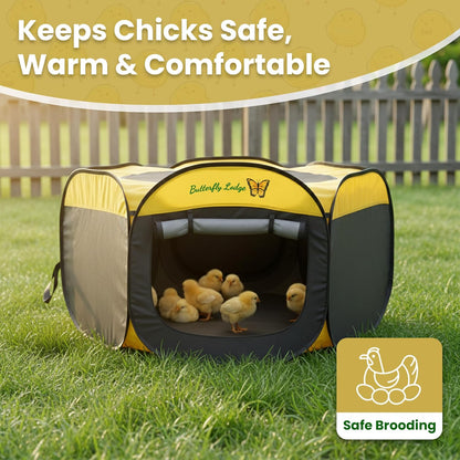 Chicken Brooder Box for Chick Starter Kit - 45" Brooder Box for Chicks - Large Chicken Brooder and Pet Tent - Brooder Box with Feeder, Waterer, and Cleaner - Chicken Box for Indoor Use