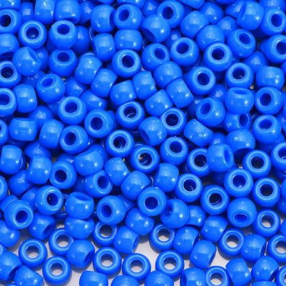 1100Pcs Red Pony Beads 6x9mm Large Hole Plastic Hair Beads for Braids, Kandi Bracelets, Keychains, Jewelry Making