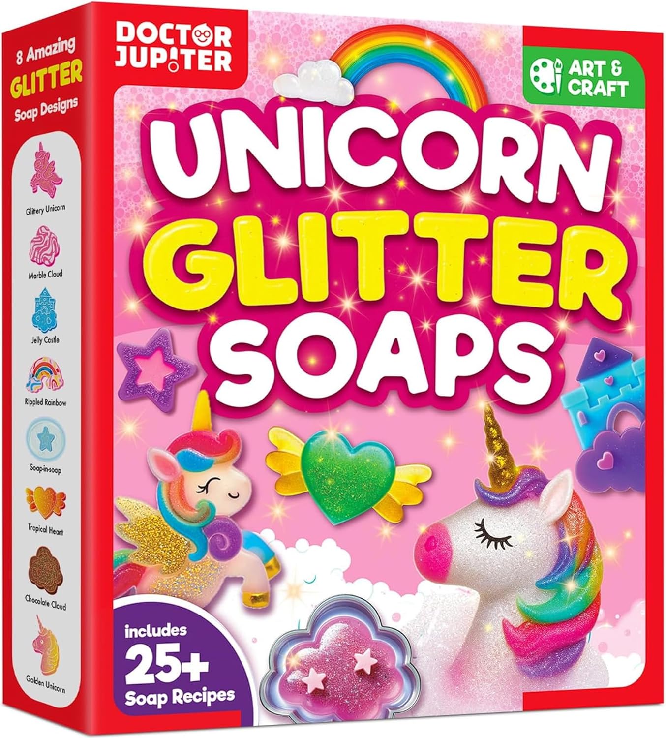 Doctor Jupiter Glam Science, DIY Makeup Craft Kit for Girls Ages 6+ | 50+ Beauty Recipes - Make Your Own Makeup, Perfume, Lip Gloss, Bath Bomb| Birthday Gift Ideas for 6-7-8-9-10-11-12 Year Olds