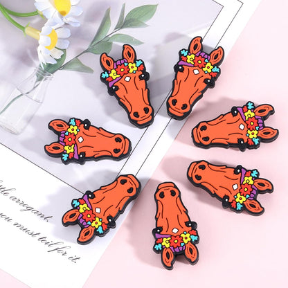 10Pcs Animal Silicone Beads for Keychain Making Cute Puppy Focal Beads for Pens Dalmatian Dog Animal Focals for Bracelets Necklace Earrings Jewelry Making