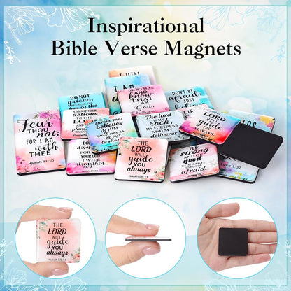 Blosssound 60 Pcs Inspirational Christian Magnets with Bible Verses Religious Refrigerator Magnet Motivational Quotes Fridge Scripture Positive Gifts for Home Office School Locker Decor(Scenery)