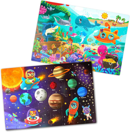 B. toys – Under The Sea Floor Puzzle – Kids Puzzles Jigsaw Puzzles – 48 Pieces Kids Puzzle with Ocean Animals – Educational 24 x 36-Inch Learning Toy for 3+ Years – Colorful Marine Life Adventure-Inch