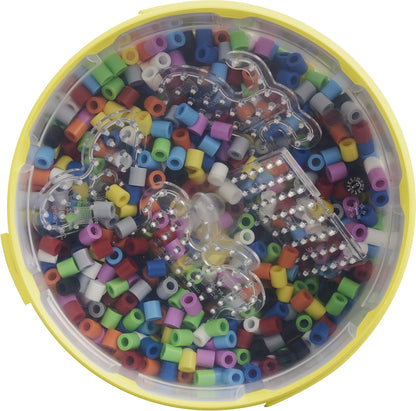 Hama Perlen 8806 Ironing Beads in Bucket with Approx. 3,000 Maxi Beads, Four Small Pin Plates, Motif Templates, Ironing Paper, for Children from 3 Years