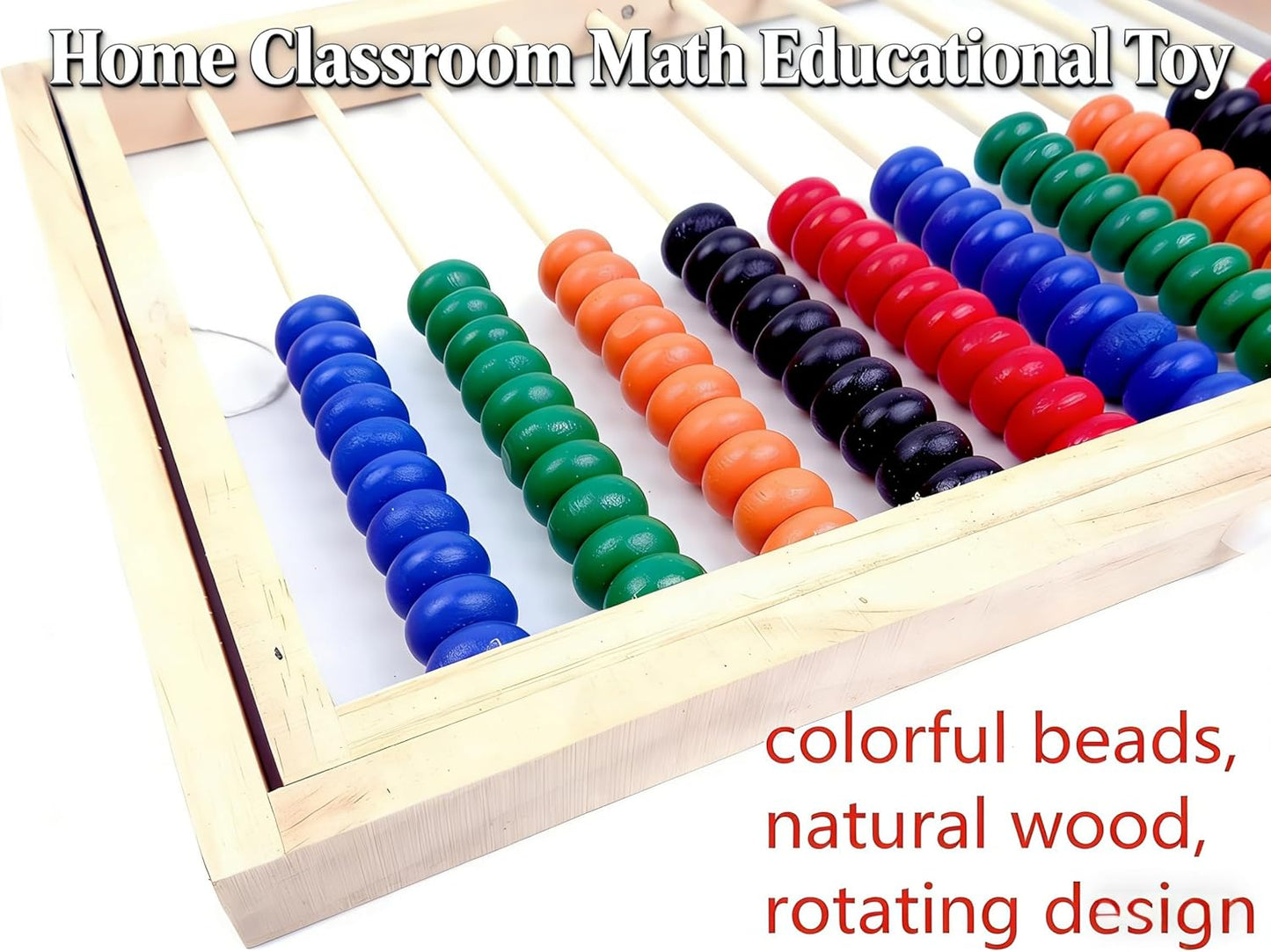 MAGIKON Wooden Counting Number Frame, 10 Rows Abacus for Kids Learning Math (11-1/2-Inch)