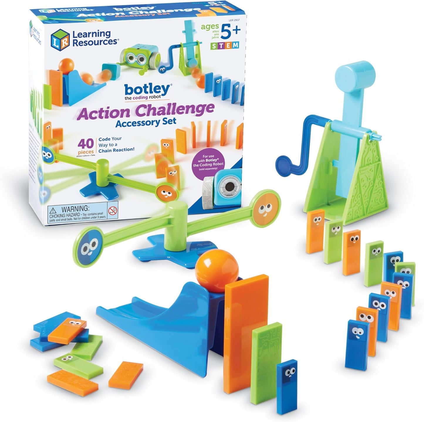 Learning Resources Botley Coding Robot Kit Action Challenge Set, Chain Reaction Game STEM Robot Accessory Pack for Coding Robots for Kids Ages 5 and Up