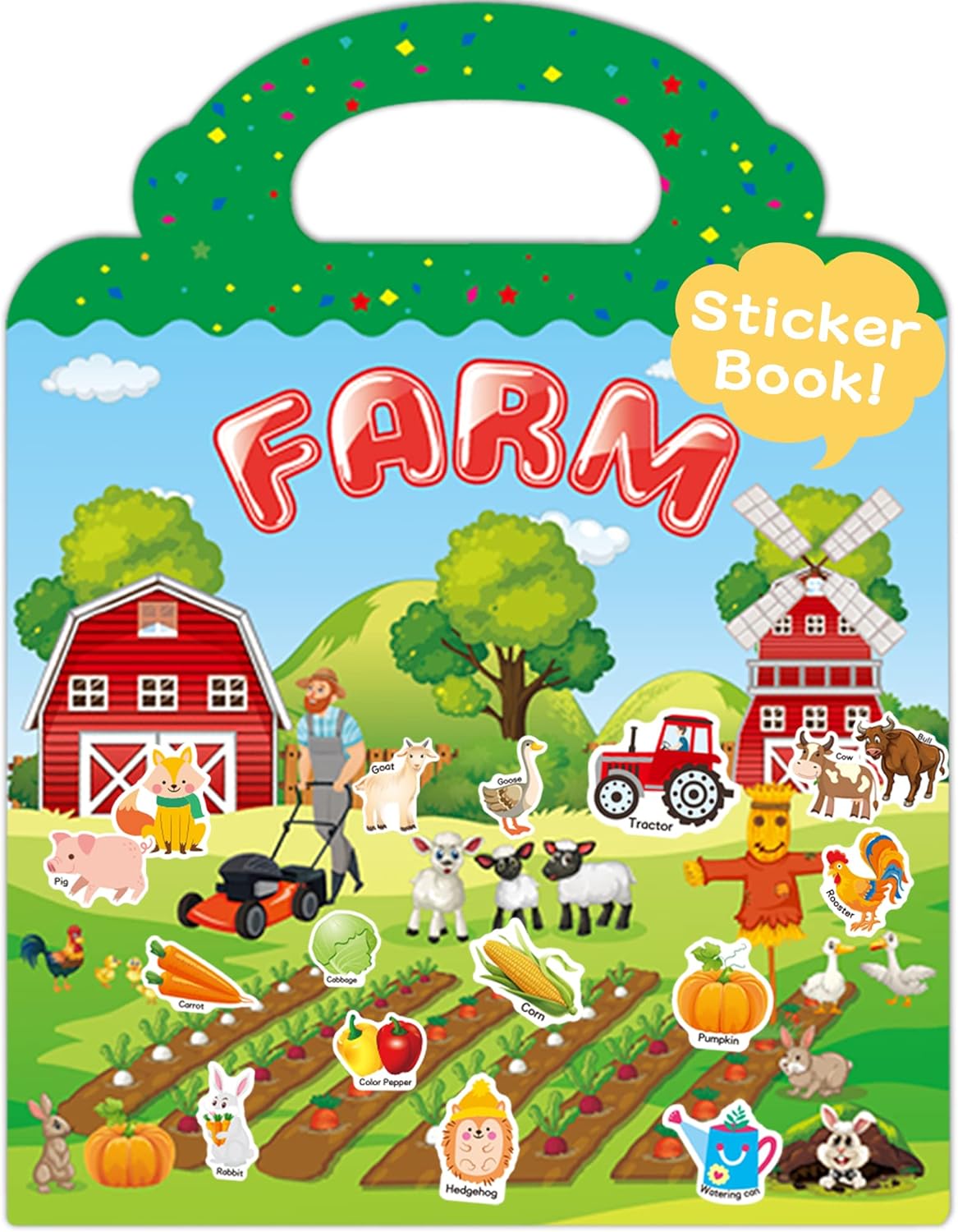 Benresive Reusable Sticker Books for Toddlers, Fun Travel Stickers for Kids, Toddler Sticker Book, Crafts Activities for Toddlers, 3 and Up Birthady Gifts - Vehicle