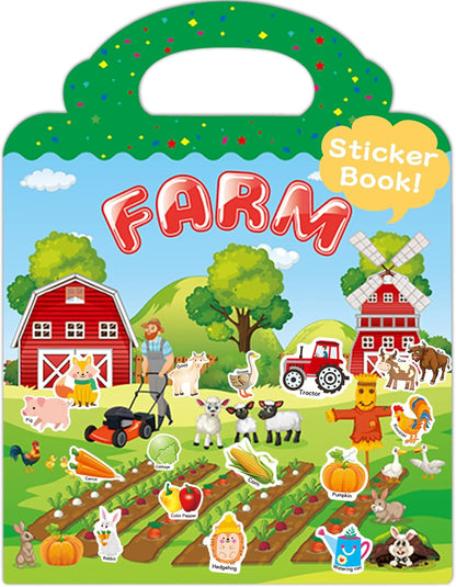 Benresive Reusable Sticker Books for Toddlers, Fun Travel Stickers for Kids, Toddler Sticker Book, Crafts Activities for Toddlers, 3 and Up Birthady Gifts - Vehicle