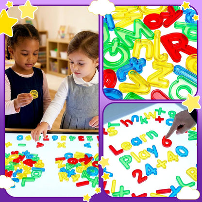 67 Pcs Plastic Practice Set Transparent Letters and Numbers Include Uppercase Letters Lowercase Letters and Numbers Colorful Plastic Letters and Numbers for Kids Counting and Spelling, Ages 3+