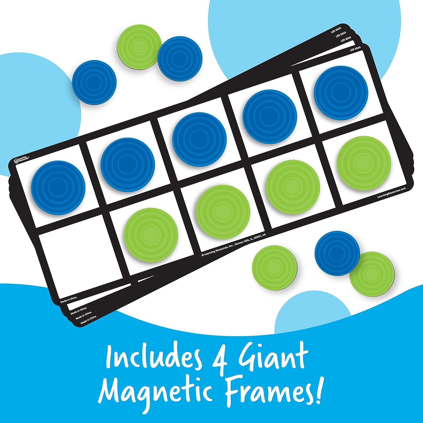 Learning Resources Rainbow Ten-Frames Classroom Set, 140 Pieces - Math Tools for Students Ages 5+, School Supplies and Teacher Resources, Classroom Supplies