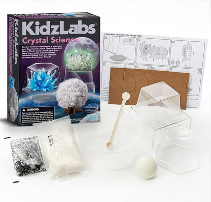 4M: KidzLabs - Crystal Science Kit - Grow 3 Unique Shaped Crystals, DIY STEM Craft, Mix Compounds & Observe Growth, Geology-Chemistry-Science, Kid 10+