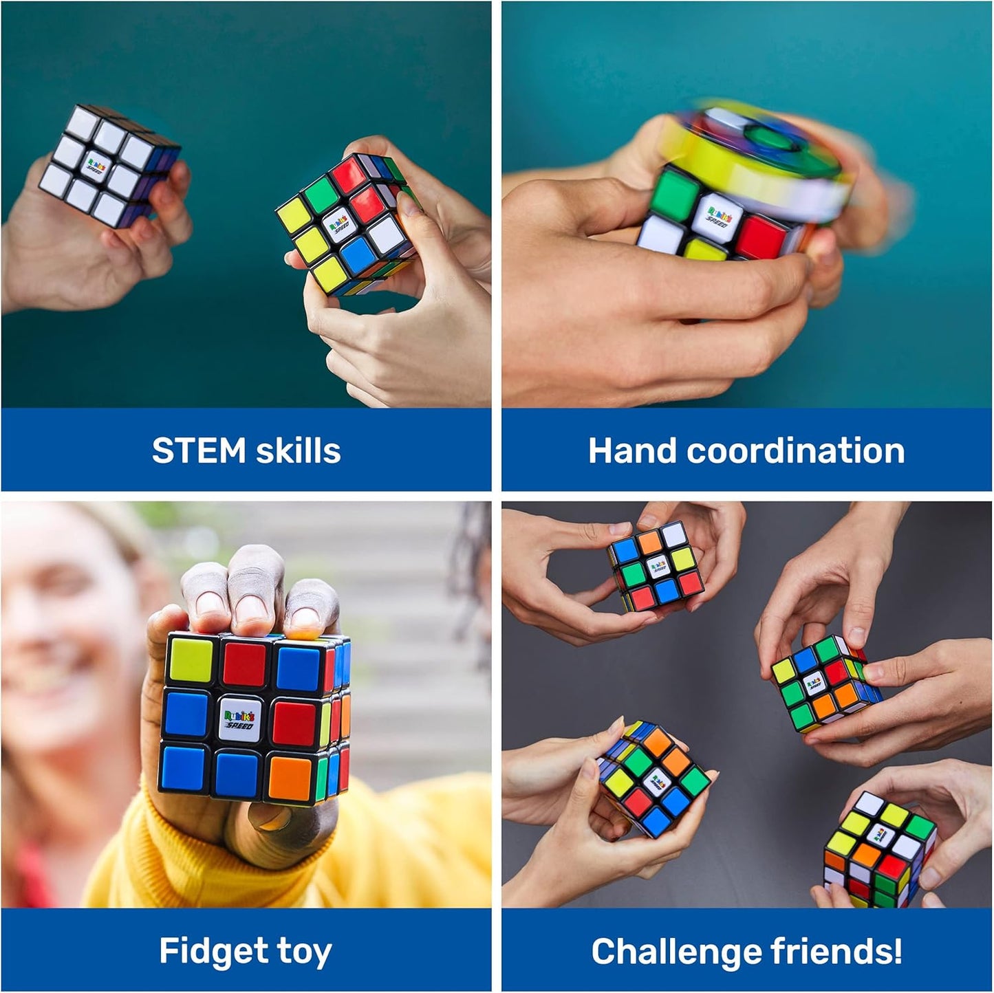 Rubik’s Cube, Special Retro 50th Anniversary Edition, Original 3x3 Cube Collectible & Desk Décor, Problem-Solving Brain Teaser, Fidget Toy, Sensory Puzzle for Adults, Teens, Kids, for Ages 8 & Up