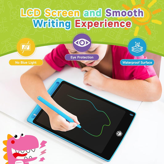 2 Pack LCD Writing Tablet, Electronic Drawing Writing Board, Erasable Drawing Doodle Board, Doodle Pad Toys for Kids Adults Learning & Education, 8.5IN(Blue+Pink)