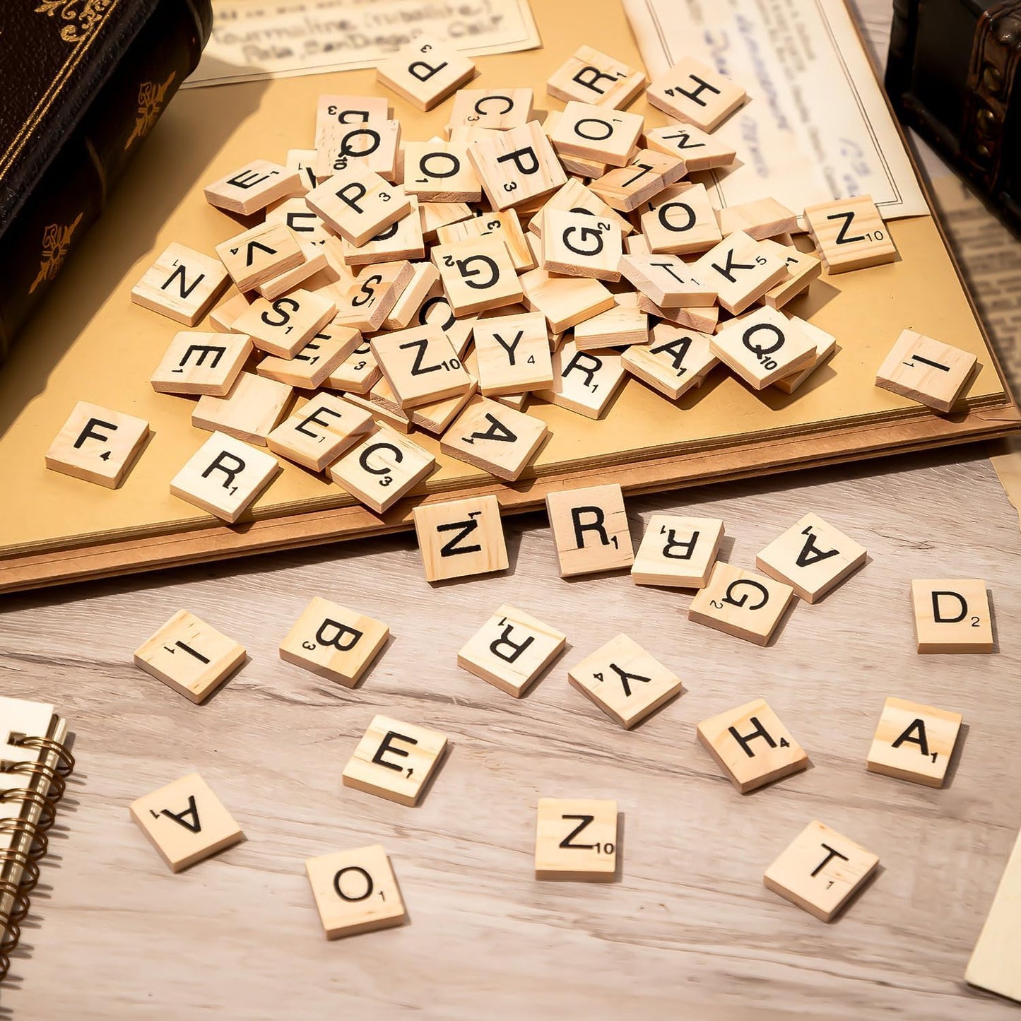 150 PCS Wood Magnetic Letter, Wooden Letter Magnets for Fridge Refrigerator Wall, Alphabet Tile Letters Magnetics for Fun Learning Decorative Game Board