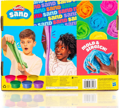 Play-Doh Sand Castle Bucket, 5 Colors & Scents of Play Sand, Resealable Cans with 5 Fun Tools, Sand Castle Building Kit, Creativity for Kids Sensory Bin, Toys for Soft Play