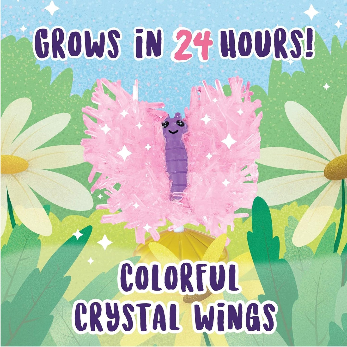 MindWare Sparkle Formations Crystal Butterflies Science Kit with Crystal Growing Experiment for Kids Ages 8 and Up, Grow and Display Colorful Crystal Wings, Includes 2 Butterfly Models