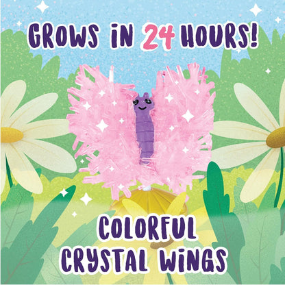MindWare Sparkle Formations Crystal Butterflies Science Kit with Crystal Growing Experiment for Kids Ages 8 and Up, Grow and Display Colorful Crystal Wings, Includes 2 Butterfly Models