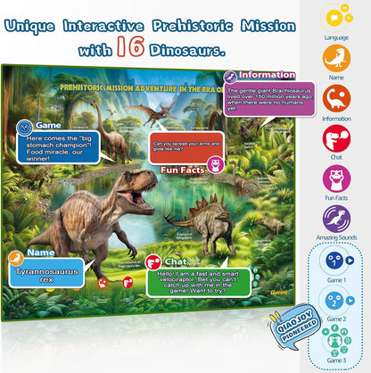 Qiaojoy Bilingual Interactive World Map for Kids Learning and Educational Toys, Talking Electronic Kids World Map i-Poster Geography Games Ages 3 to 12 Years Old, Custom Talking Birthday Gifts Card