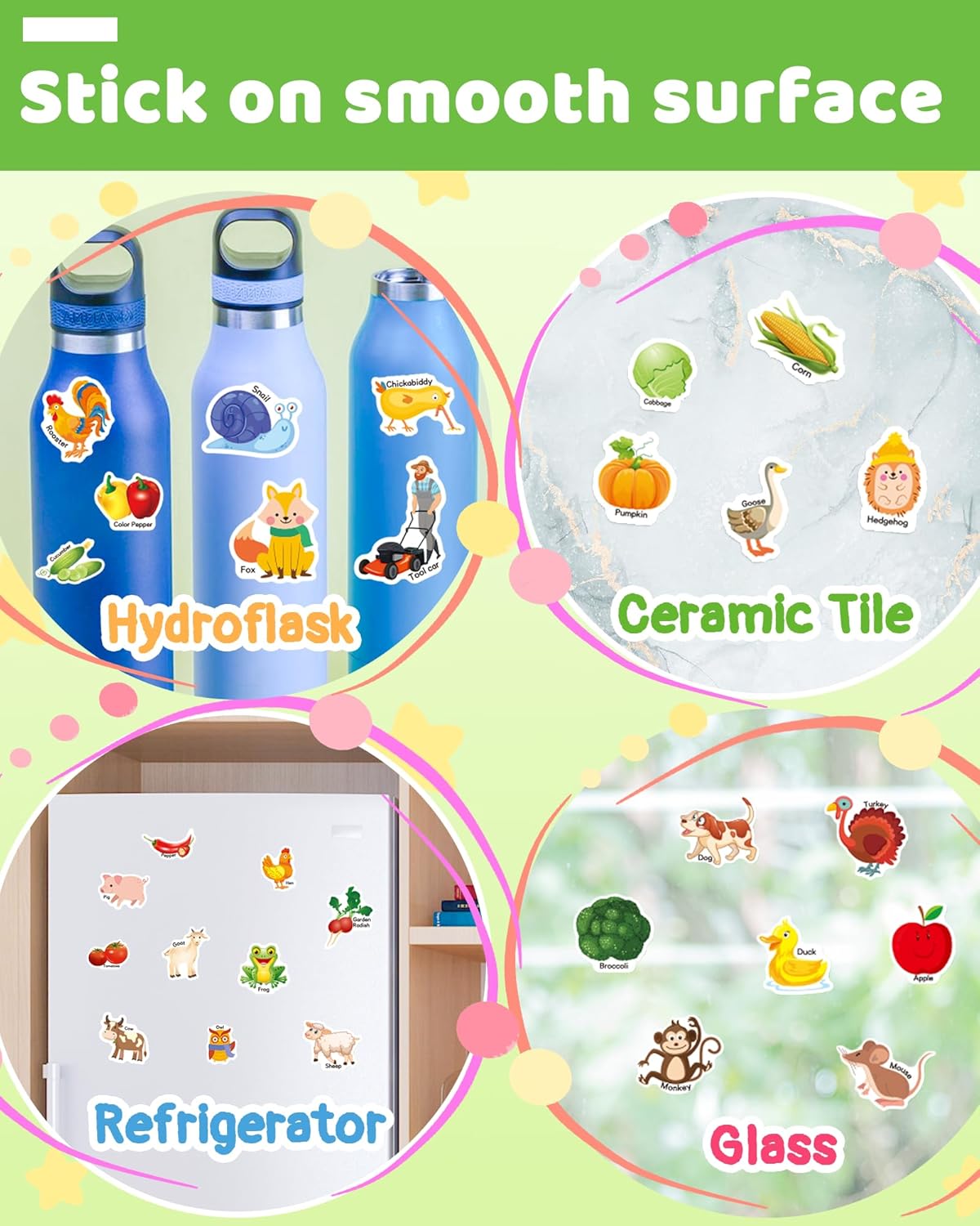 Benresive Reusable Sticker Books for Toddlers, Fun Travel Stickers for Kids, Toddler Sticker Book, Crafts Activities for Toddlers, 3 and Up Birthady Gifts - Vehicle