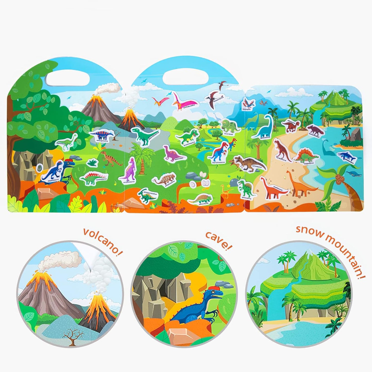 Jelly Reusable Sticker Books for Toddlers 1-3 2-4 Years, Portable Travel Toys Sticker Activity Book for Kids 2 3 4 Year Old Girls Boys (Animals)