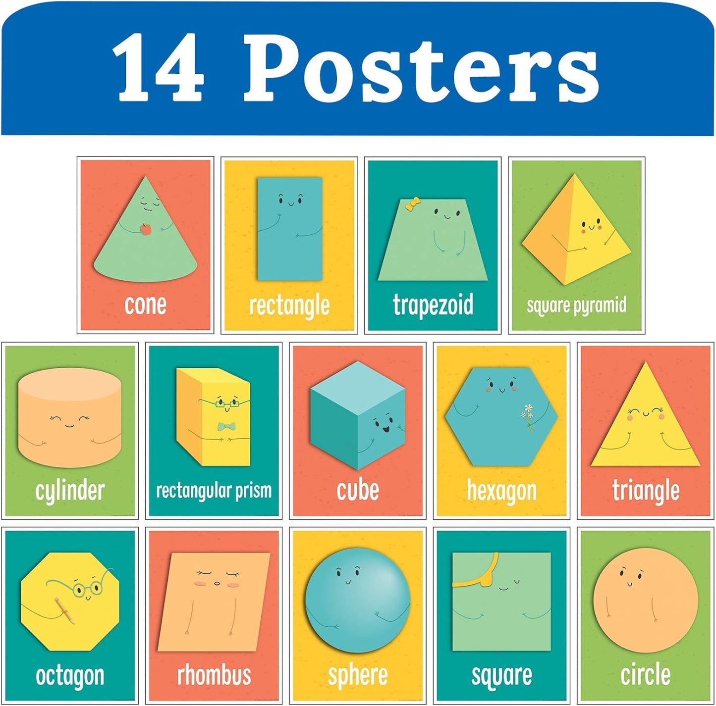Carson Dellosa 14-Piece Mathematics Strategy Posters, 8.5" x 11" Wall Art Ten Frame, Counting, Number Line, Math Manipulatives, Facts, and More Strategies, Classroom Decor and Teacher Supplies