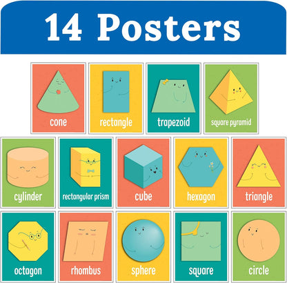 Carson Dellosa 14-Piece Mathematics Strategy Posters, 8.5" x 11" Wall Art Ten Frame, Counting, Number Line, Math Manipulatives, Facts, and More Strategies, Classroom Decor and Teacher Supplies