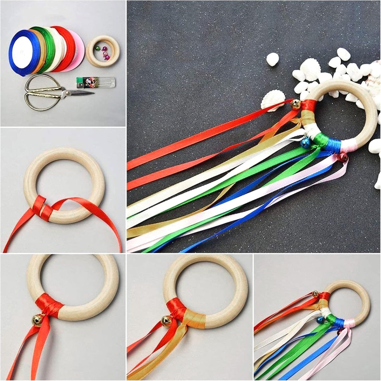 APACALI 20PCS Wood Rings for Crafts 4 Inch Large Natural Unfinished Wooden Ring 96mm Smooth Solid Smooth Wood Macrame Rings for DIY Crochet Wood Hoops Connectors Jewelry Making