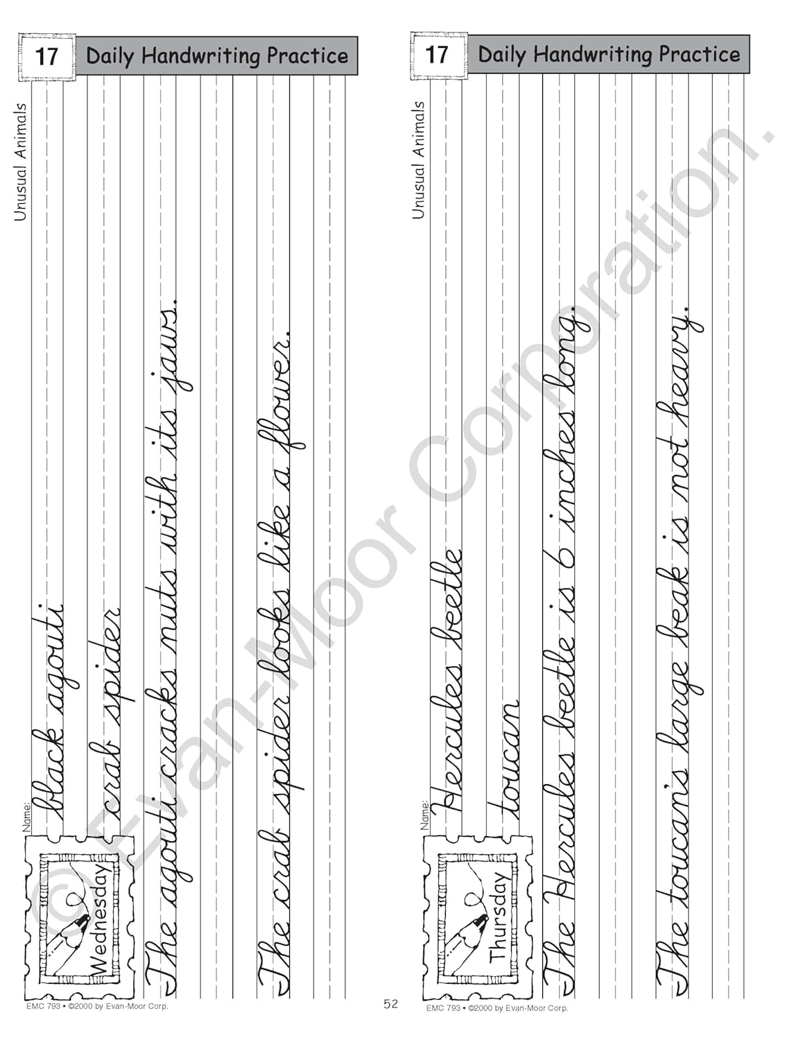 Evan-Moor Daily Handwriting Practice Contemporary Cursive, Kindergarten-Grade 6, Homeschooling and Classroom Resource Workbook, Penmanship, Writing, Letter Placement, Spacing, Alphabet Synonyms