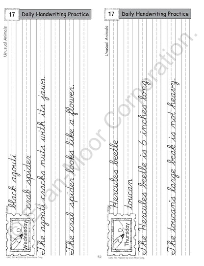 Evan-Moor Daily Handwriting Practice Contemporary Cursive, Kindergarten-Grade 6, Homeschooling and Classroom Resource Workbook, Penmanship, Writing, Letter Placement, Spacing, Alphabet Synonyms