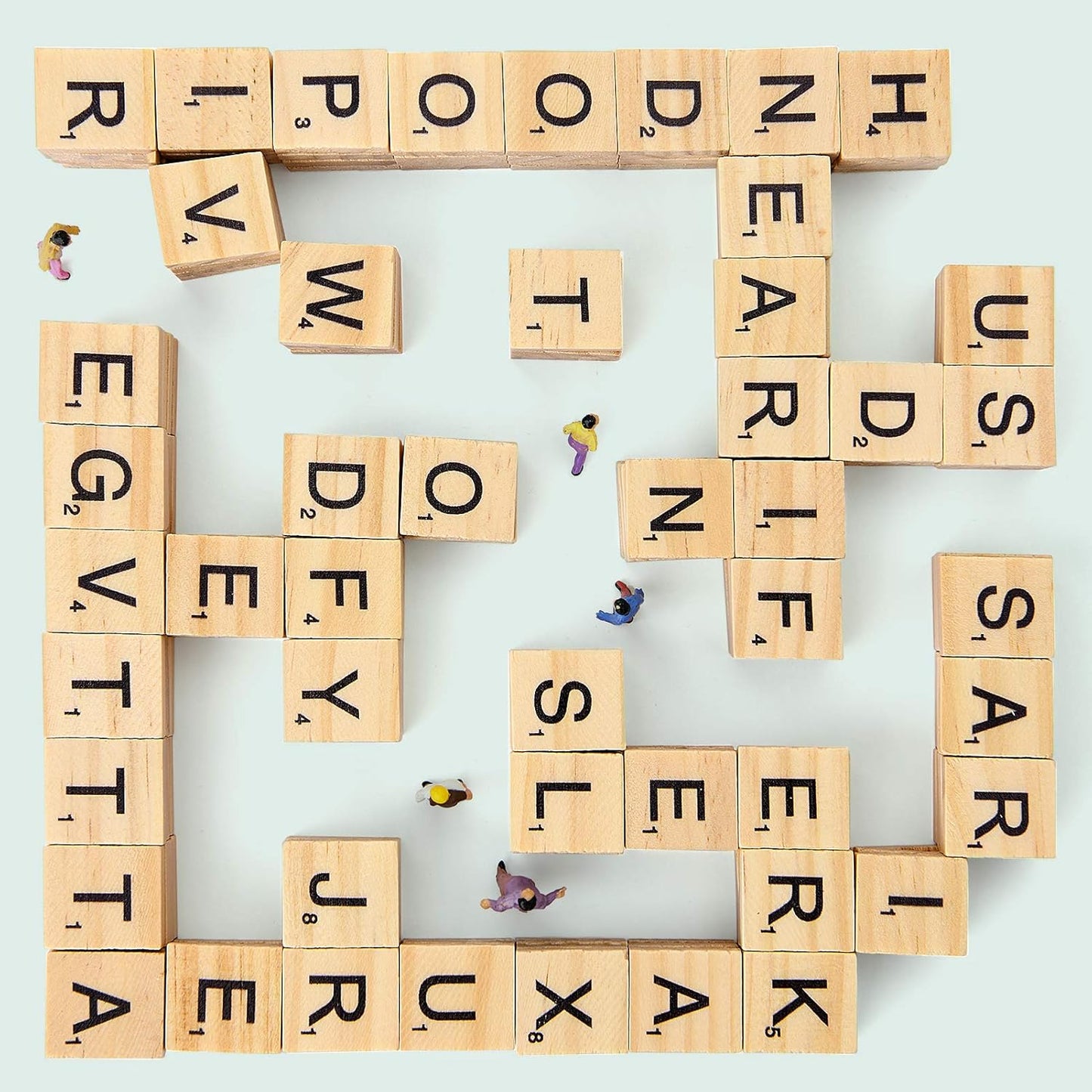 Magicfly 500 Pieces Letter Tiles, Wooden Scrabble Tiles for Crafts, A-Z Capital Wood Letters for Crafts, Spelling,Scrabble Crossword Game