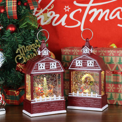 Eldnacele Musical Snow Globe Lantern with Timer, Lighted USB/Battery Operated Swirling Singing Water Glittering Lantern, Snow Globes for Adults and Kids Christmas Decoration- Santa