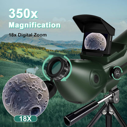 Smart Telescope, Digital Electronic Telescopes with 4K Astrophotography Camera, Internal and Externat Dual Screens Spotter for Adults & Kids & Beginners Astronomy with 64G Card