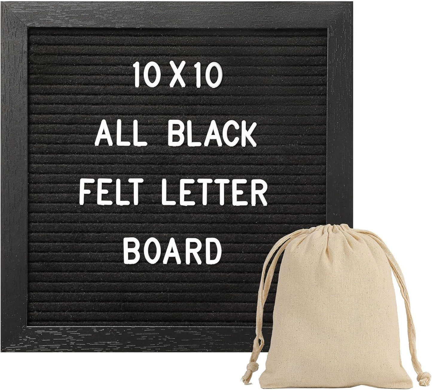 Felt Letter Board Message Board 10x10inch with Stand,Pre-cut&Sorted 805pcs White,Blue&Pink Changeable Letters+Weeks &Months Cursive Words,Word board Sign board with Sorting Tray&Gift Box(Gray)